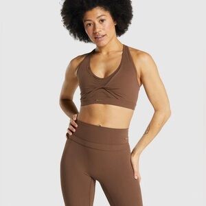 Gymshark x Whitney Simmons V3 Dandelion Brown Bra and Leggings (size small)